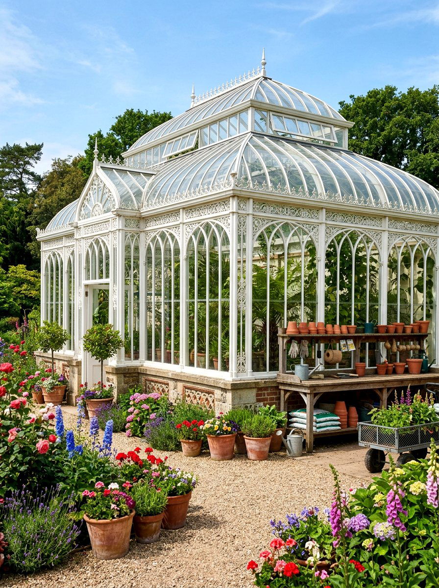 Victorian Glass Greenhouse - 30 English garden ideas