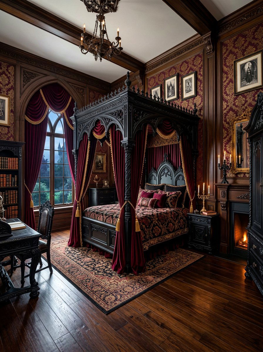 Victorian Gothic Storybook Bedroom - 30 storybook bedroom decor ideas