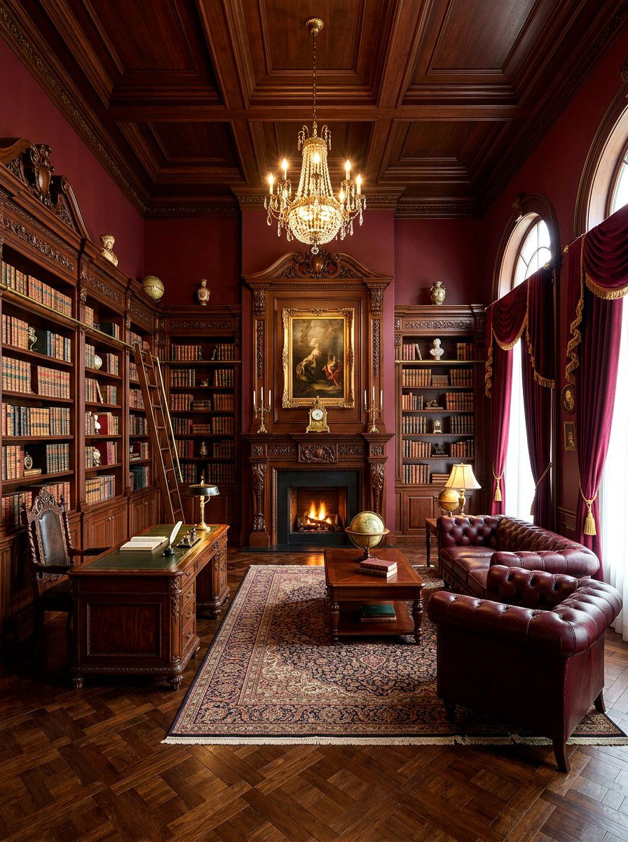 Victorian Home Library - 30 moody home library ideas