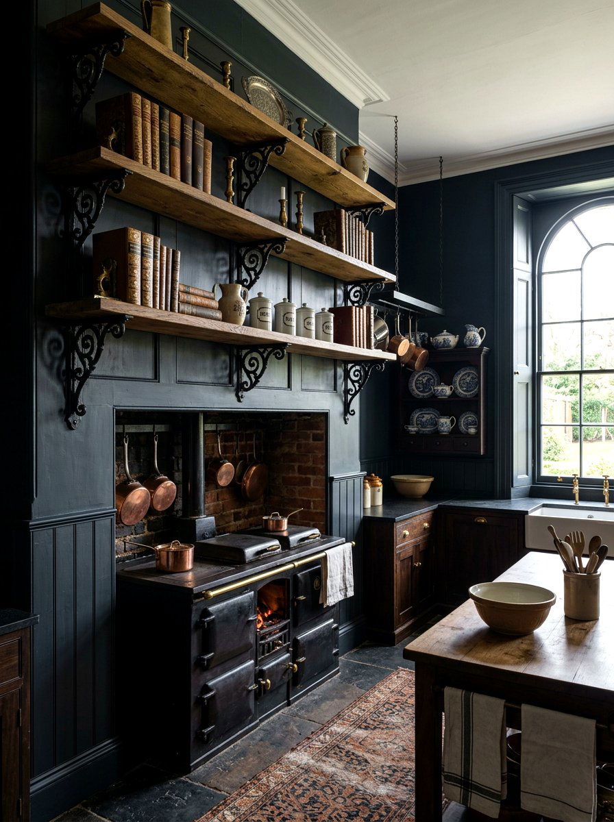 Victorian Iron Bracket Shelves - 30 vintage kitchen shelf ideas