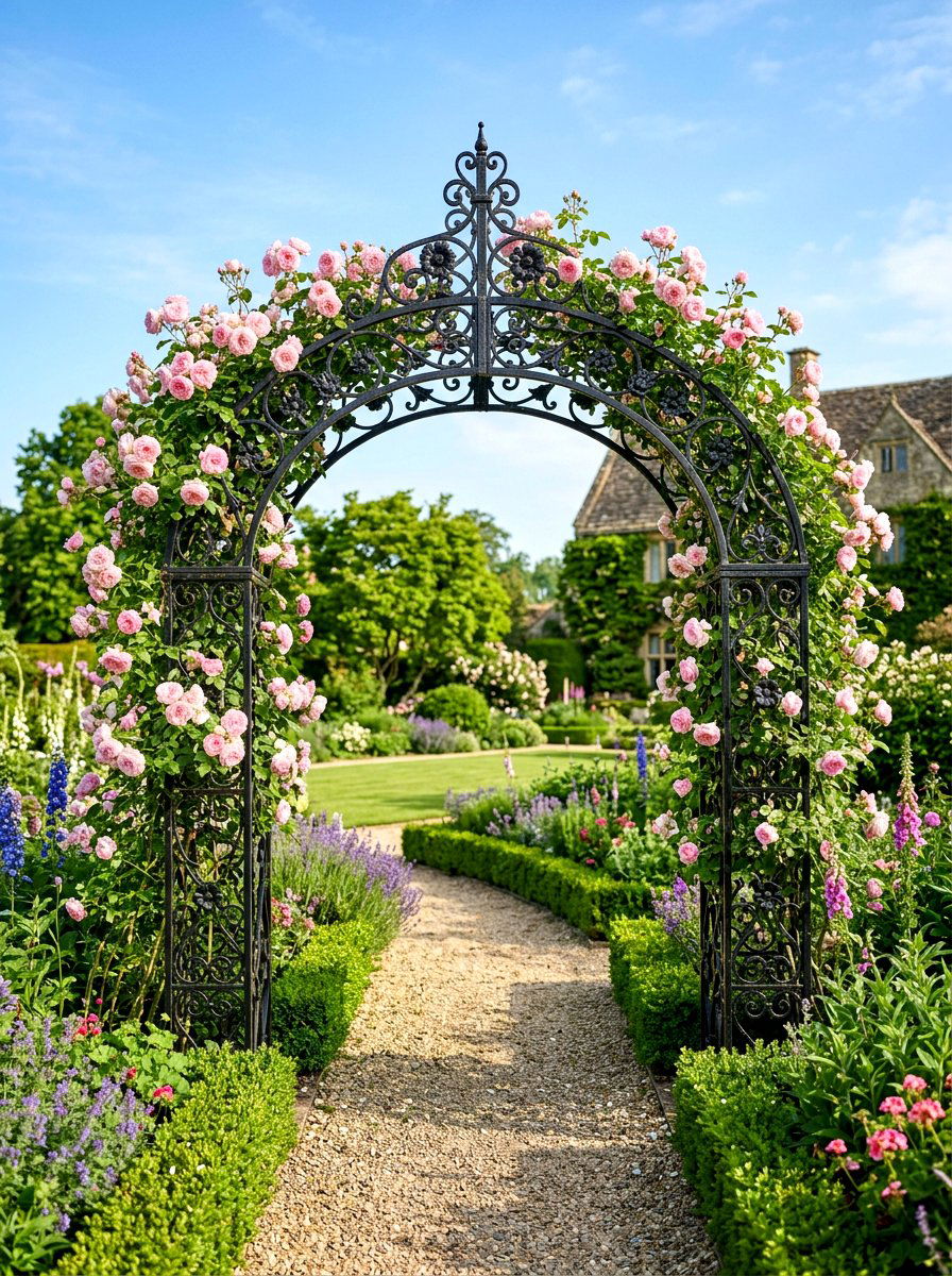 Victorian Metal Rose Arch - 30 cottage rose arbor ideas