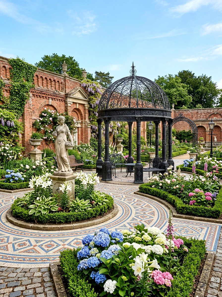 Victorian Ornamental Courtyard - 30 courtyard style backyard ideas