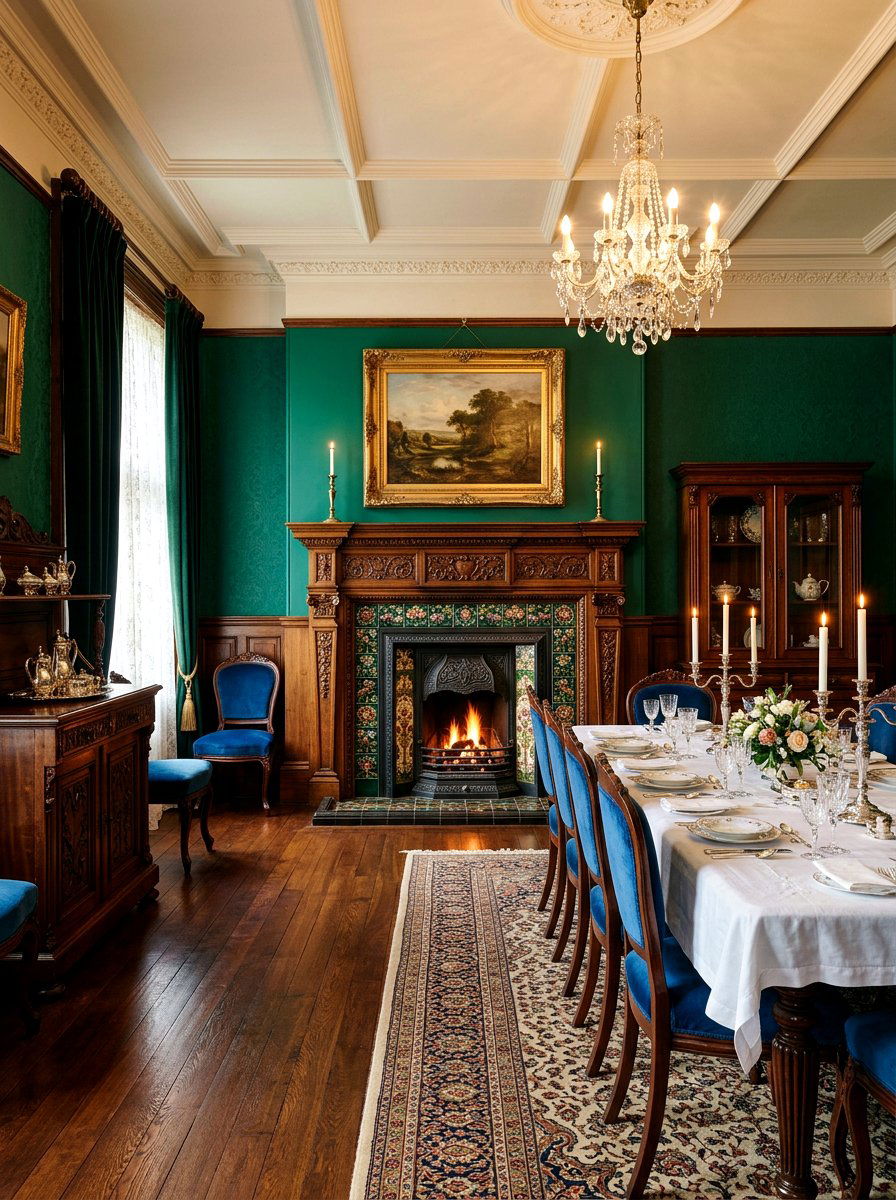 Victorian Ornate Fireplace Wall - 30 dining room fireplace wall ideas