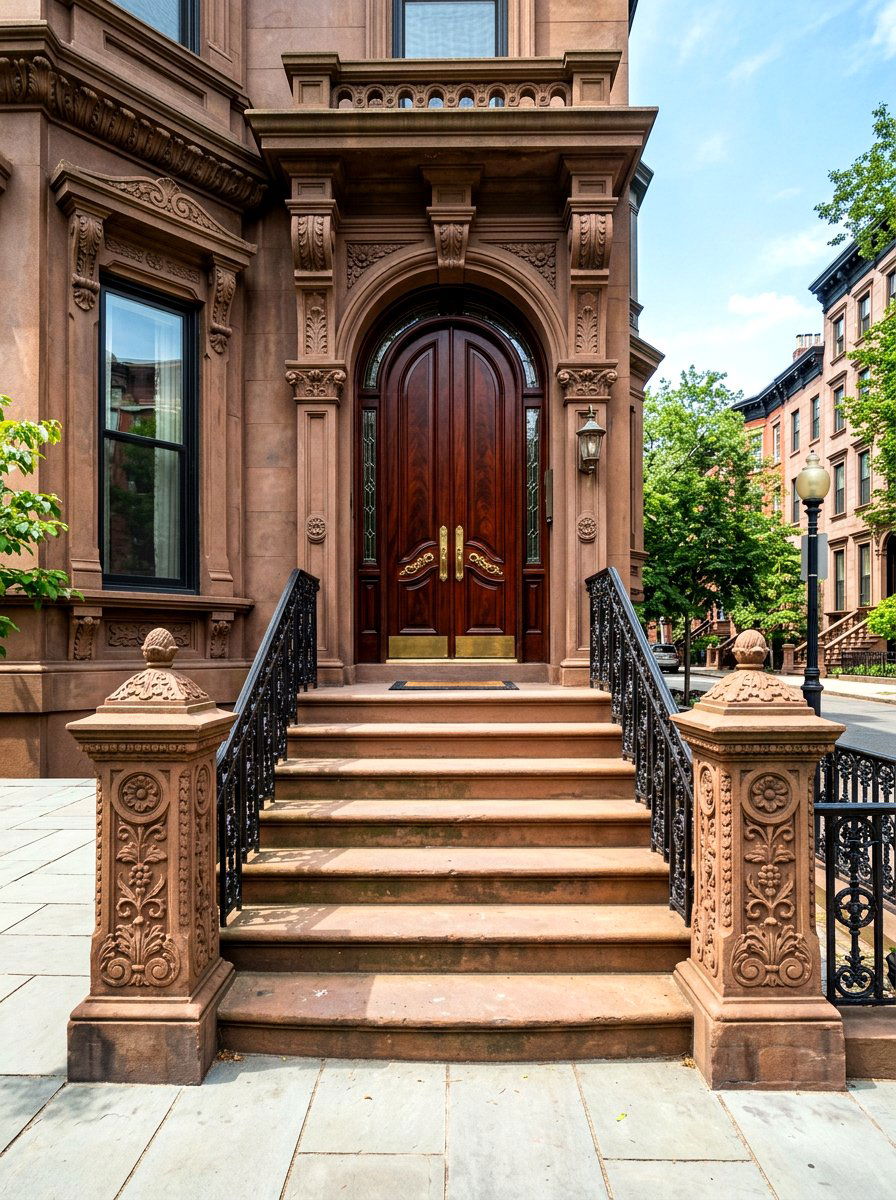 Victorian Ornate Stone Stoop - 30 brownstone stoop ideas