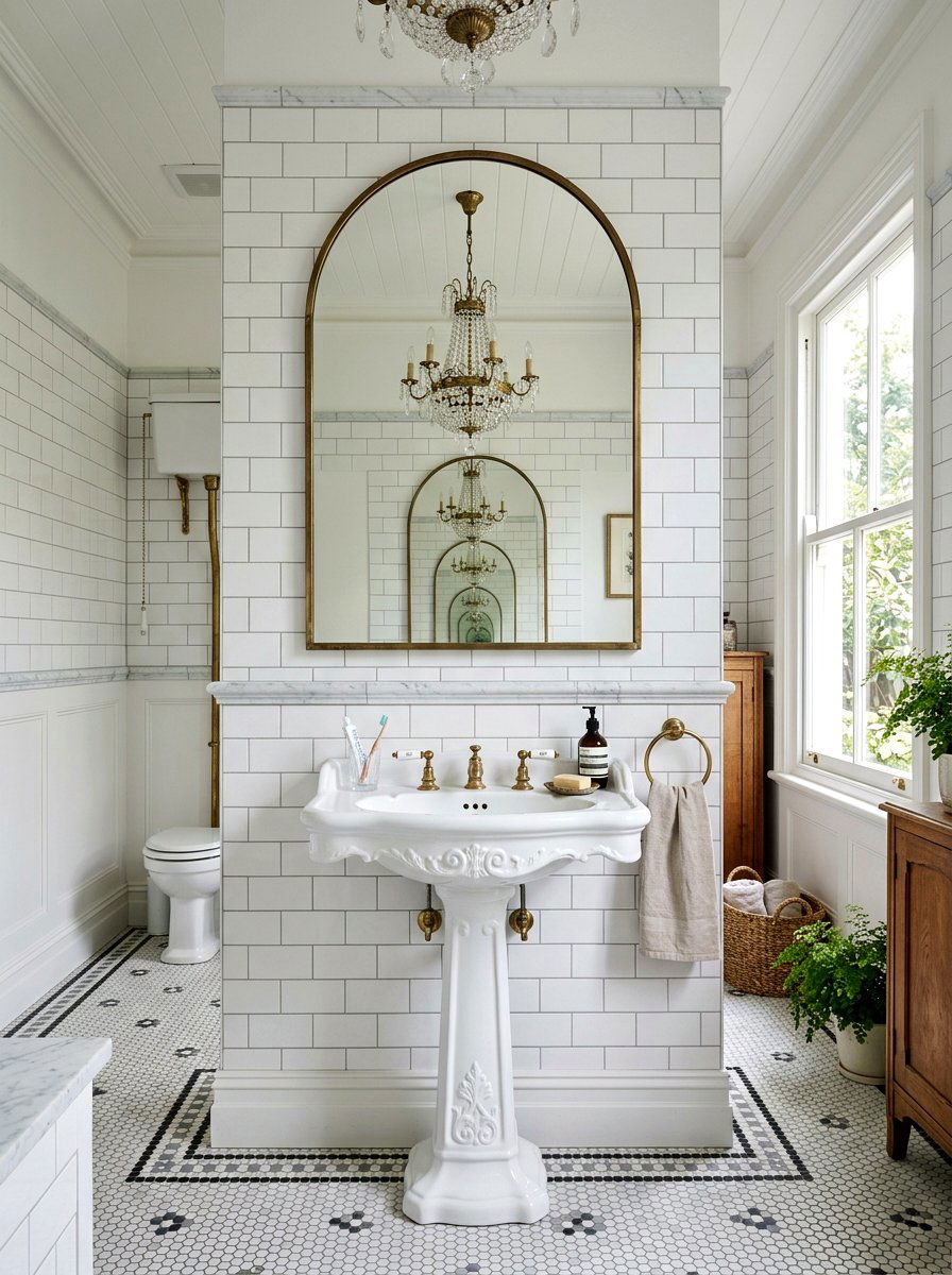 Victorian Pedestal Sink - 30 old world bathroom ideas