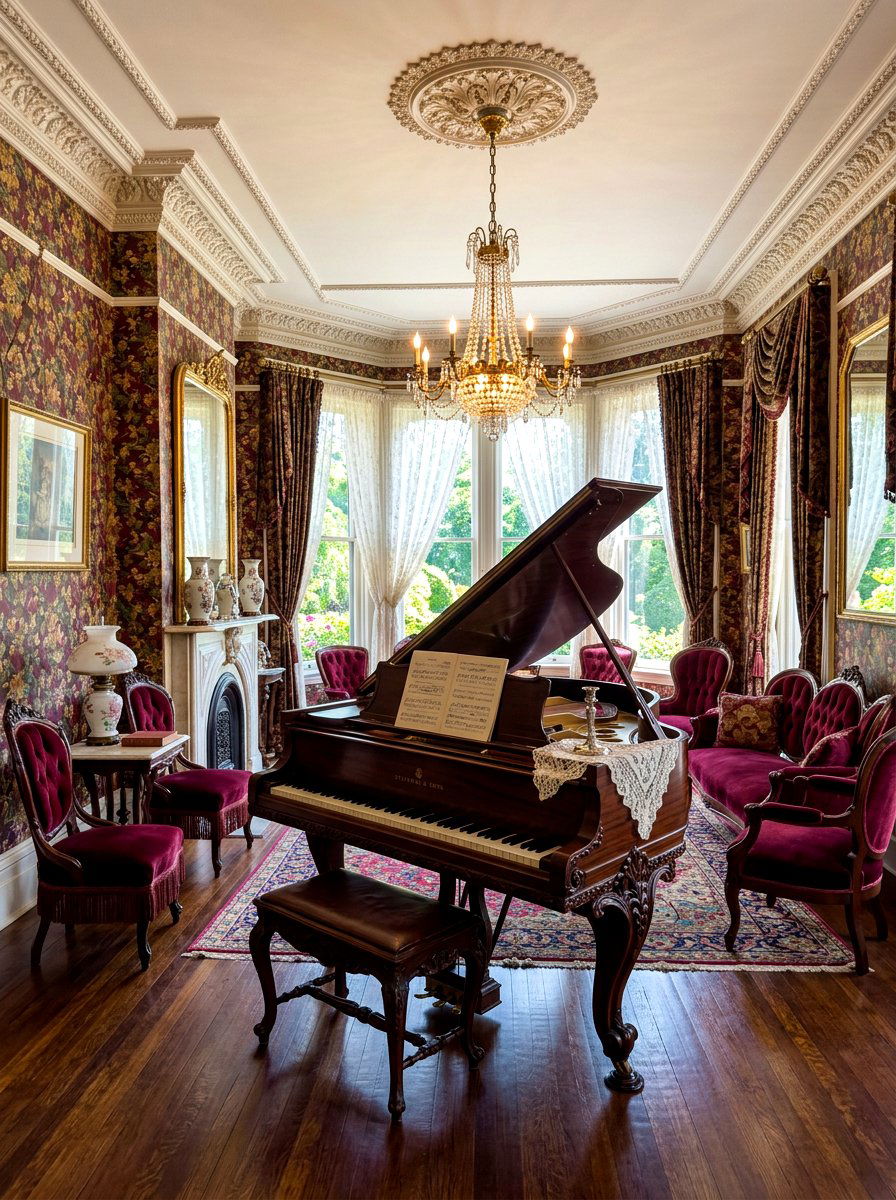 Victorian Piano Parlor - 30 piano room ideas