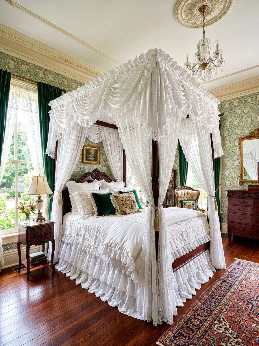 Victorian Ruffle Canopy Bed Bedroom - 30 romantic ruffle bedroom ideas
