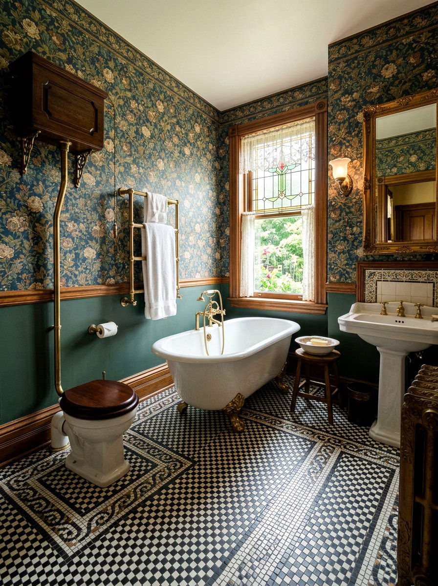 Victorian Style Checkerboard Bathroom - 30 checkerboard bathroom floor ideas