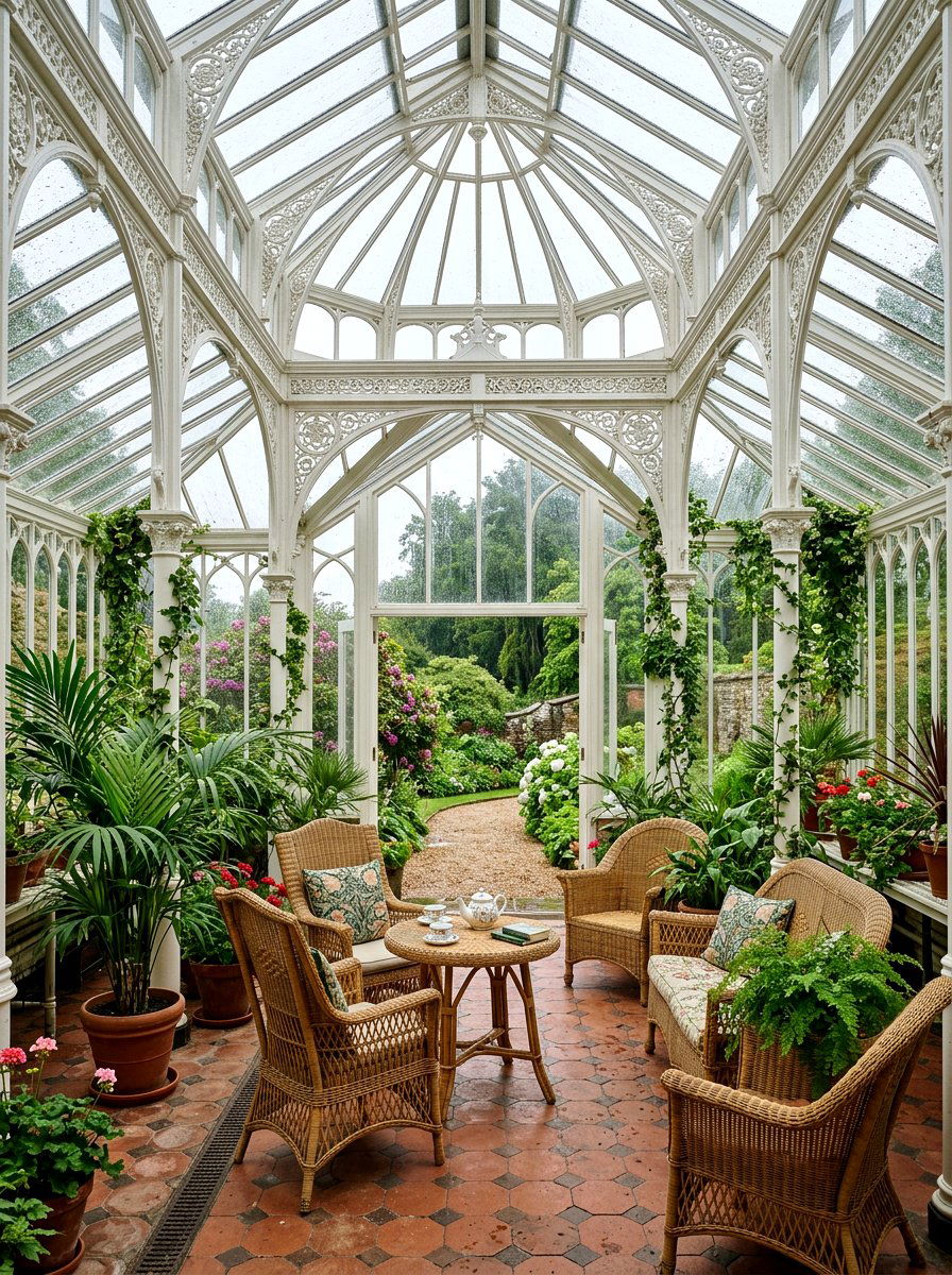 Victorian Style Conservatory - 30 rainproof patio ideas