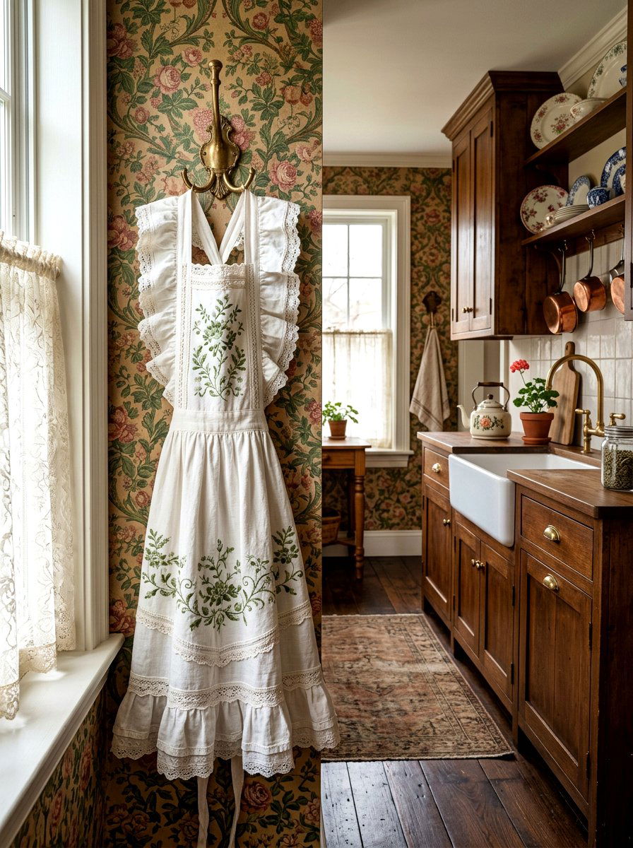 Victorian Style Kitchen Apron - 30 cabbagecore kitchen ideas