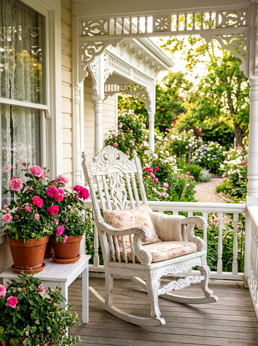 Victorian Style Ornate Rocking Chair - 30 porch rocking chair ideas