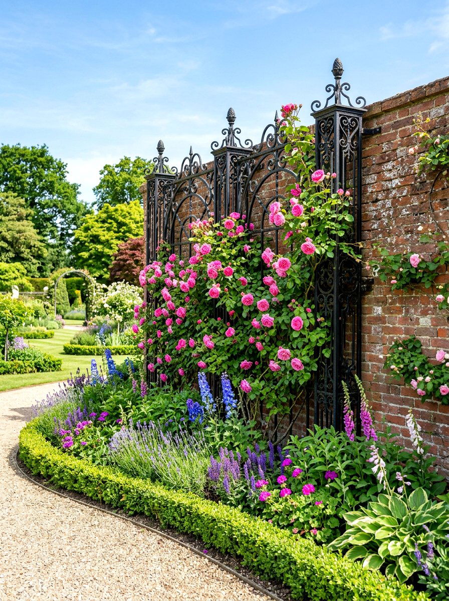 Victorian Style Panel - 30 rose trellis wall ideas