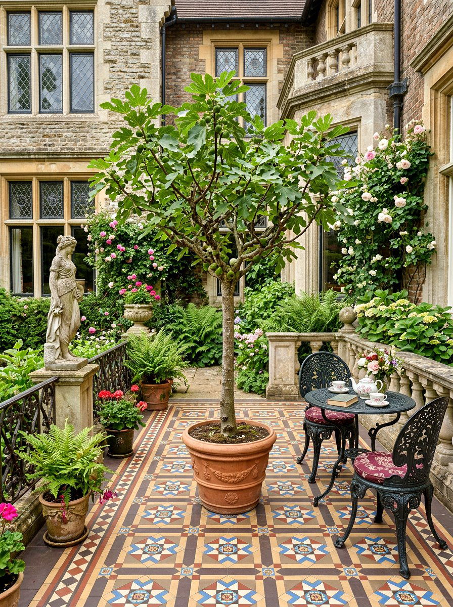 Victorian Style Patio Fig Tree - 30 fig tree patio ideas