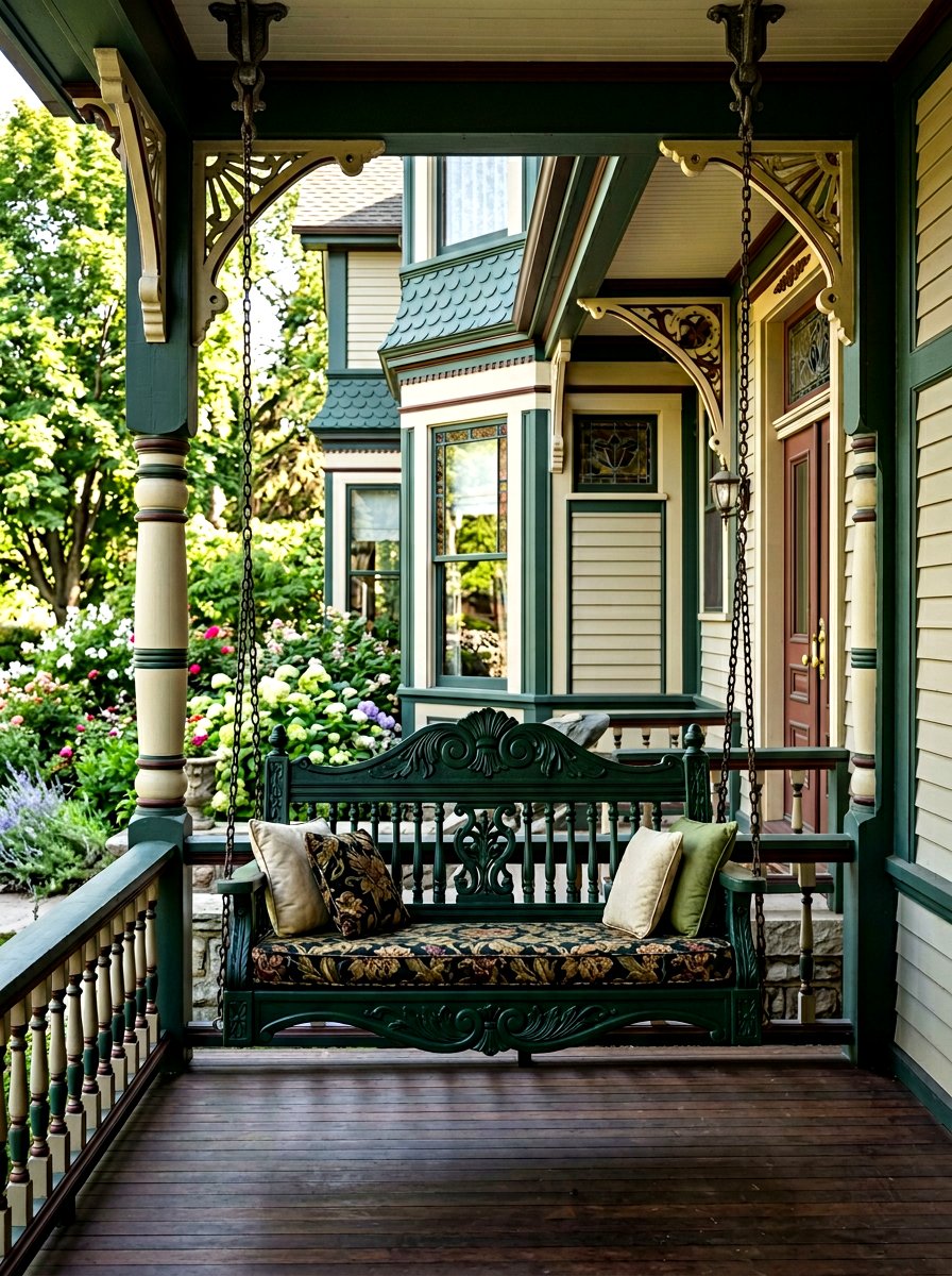 Victorian Style Porch Swing - 30 front porch swing ideas