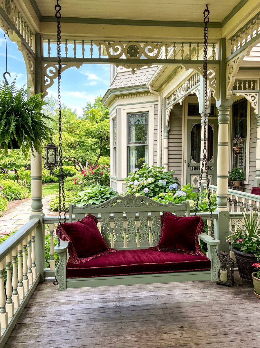 Victorian Style Porch Swing - 30 porch daybed swing ideas