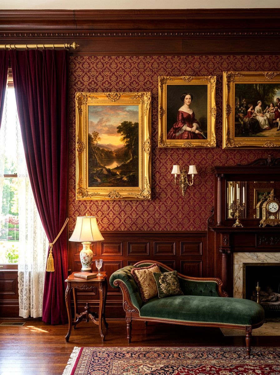Victorian Style Wall - 30 maximalist art wall ideas