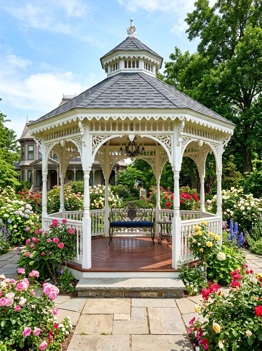 Victorian Style Wood Gazebo - 30 hardtop gazebo ideas