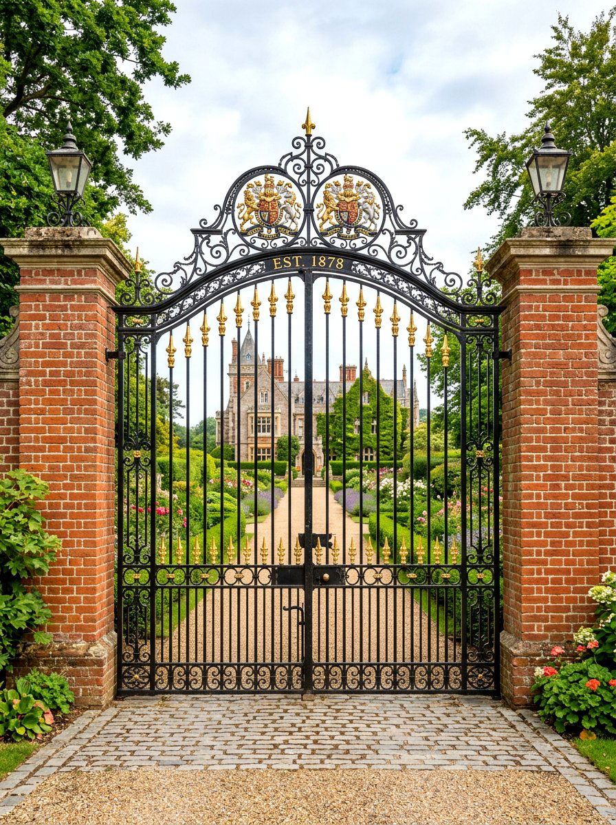 Victorian Style Wrought Iron Gate - 30 driveway gate ideas
