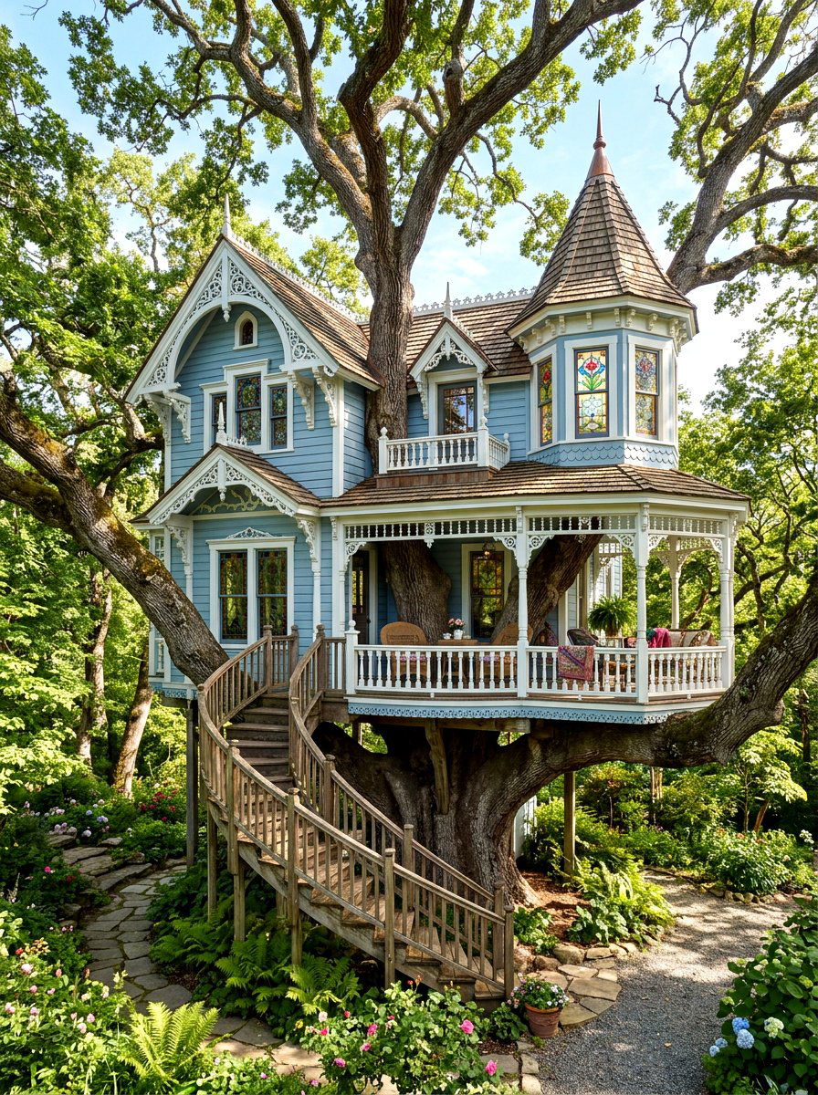 Victorian Treehouse - 30 treehouse ideas