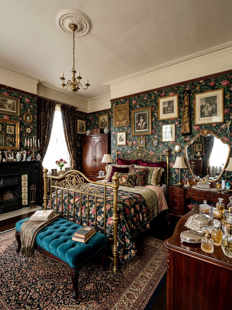 Victorian Vintage Maximalist Bedroom - 30 cottage vintage bedroom ideas