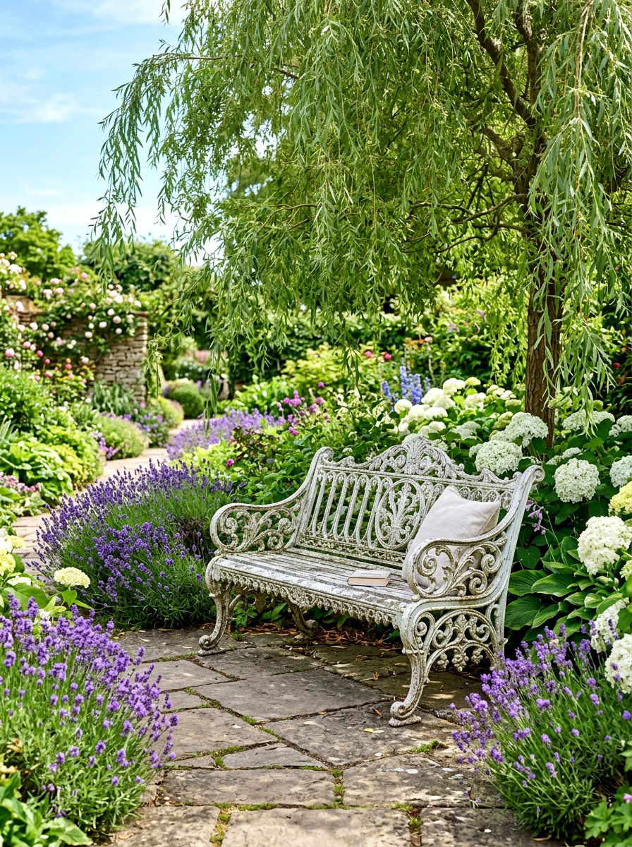 Victorian Wrought Iron Bench - 30 vintage iron patio furniture ideas