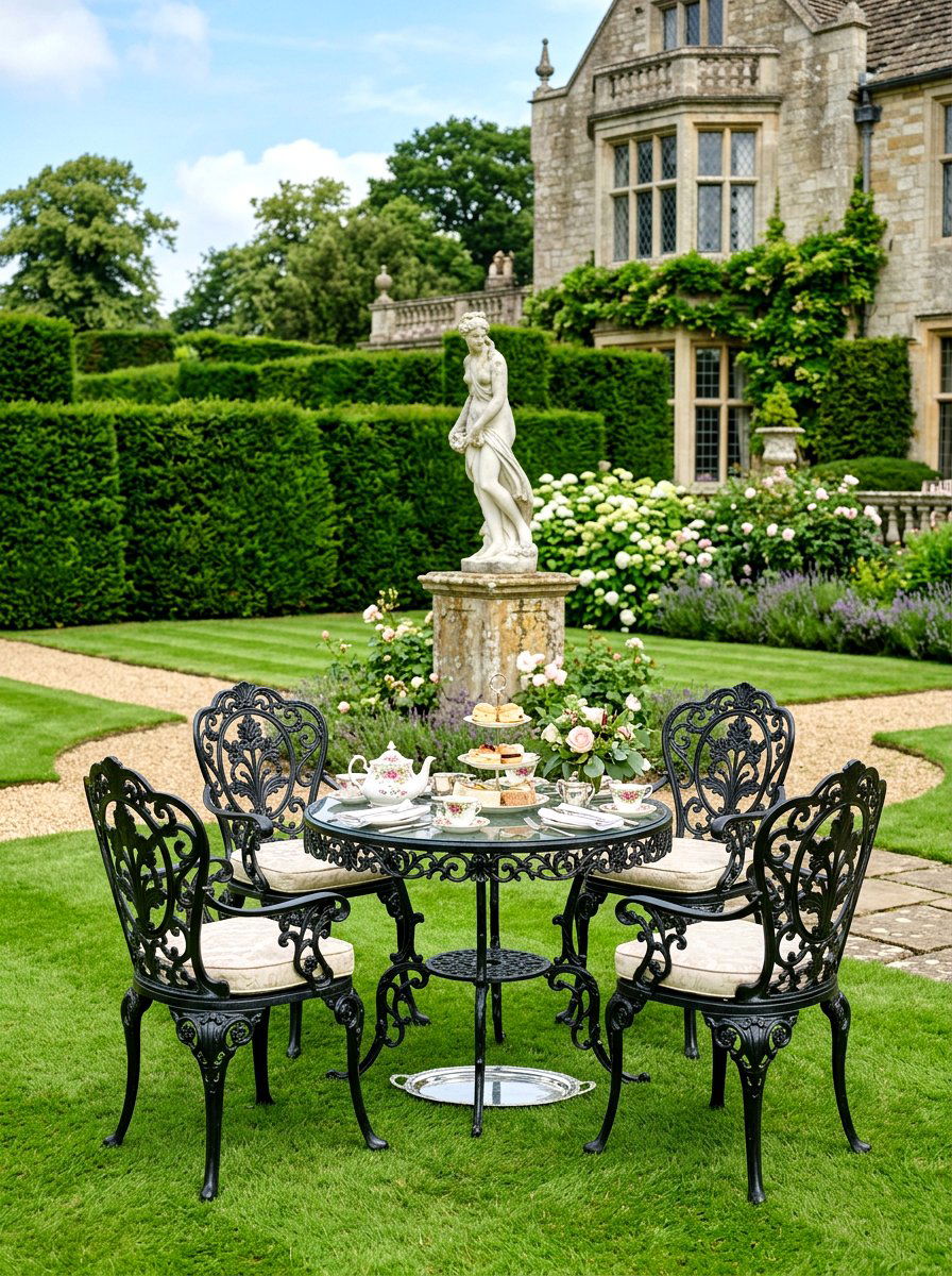 Victorian Wrought Iron Setup - 30 tea garden corner ideas
