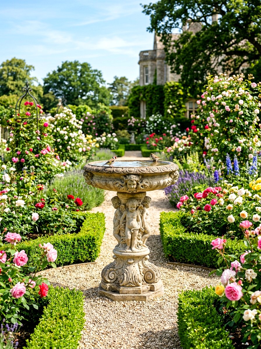 Victorian bird bath - 30 front yard bird bath ideas