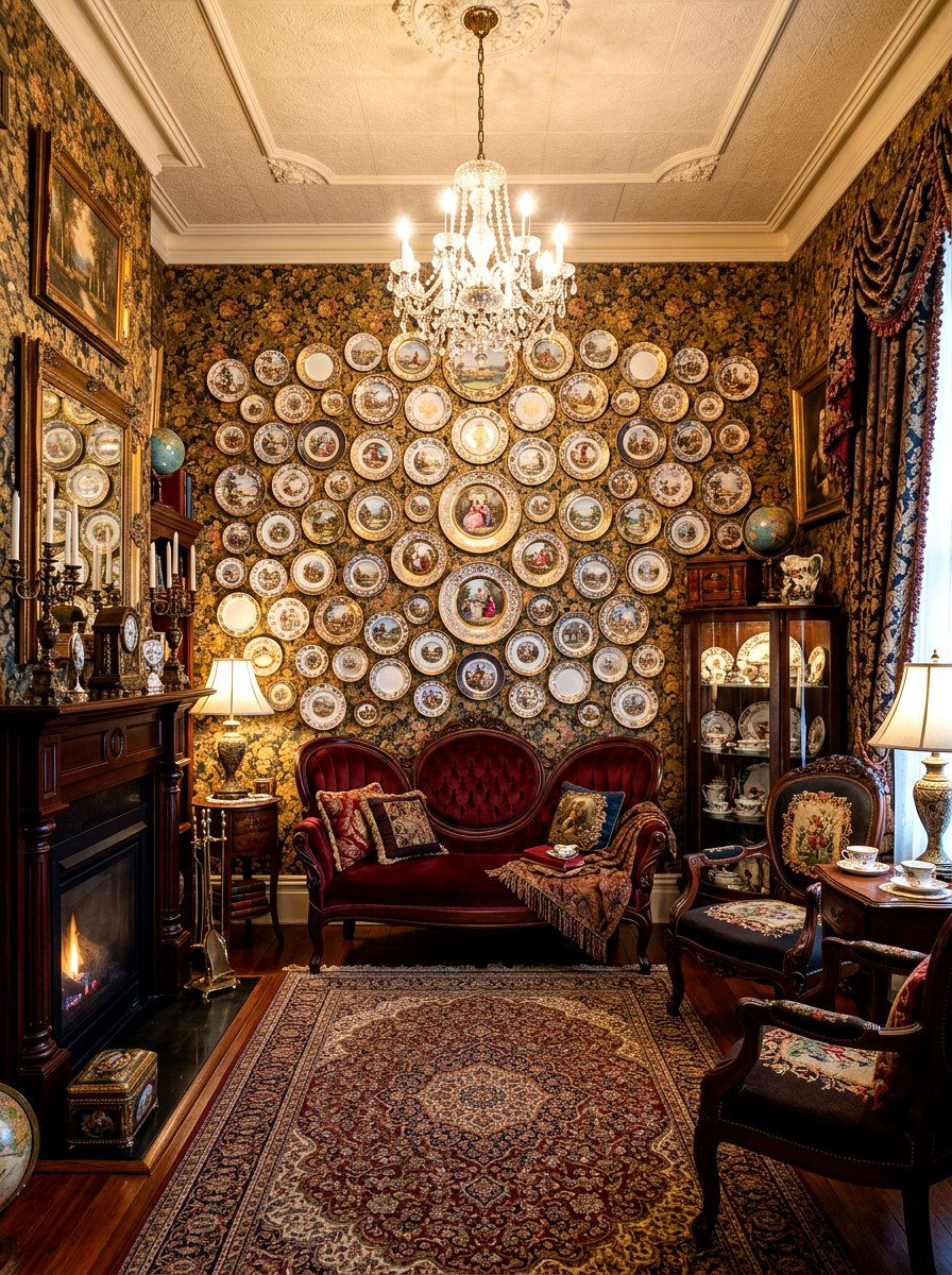 Victorian china display - 30 collected china wall ideas