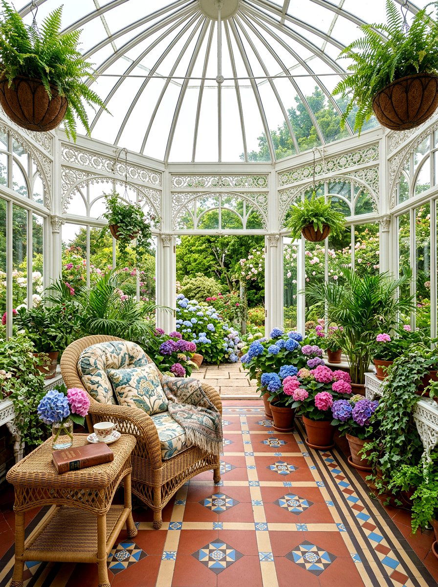 Victorian conservatory reading space - 30 reading shed ideas