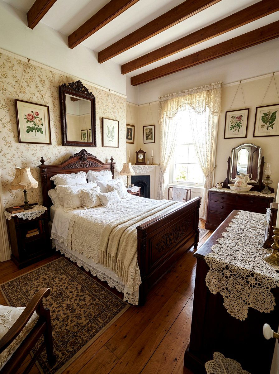 Victorian cottage lace bedroom - 30 cottage lace bedroom ideas