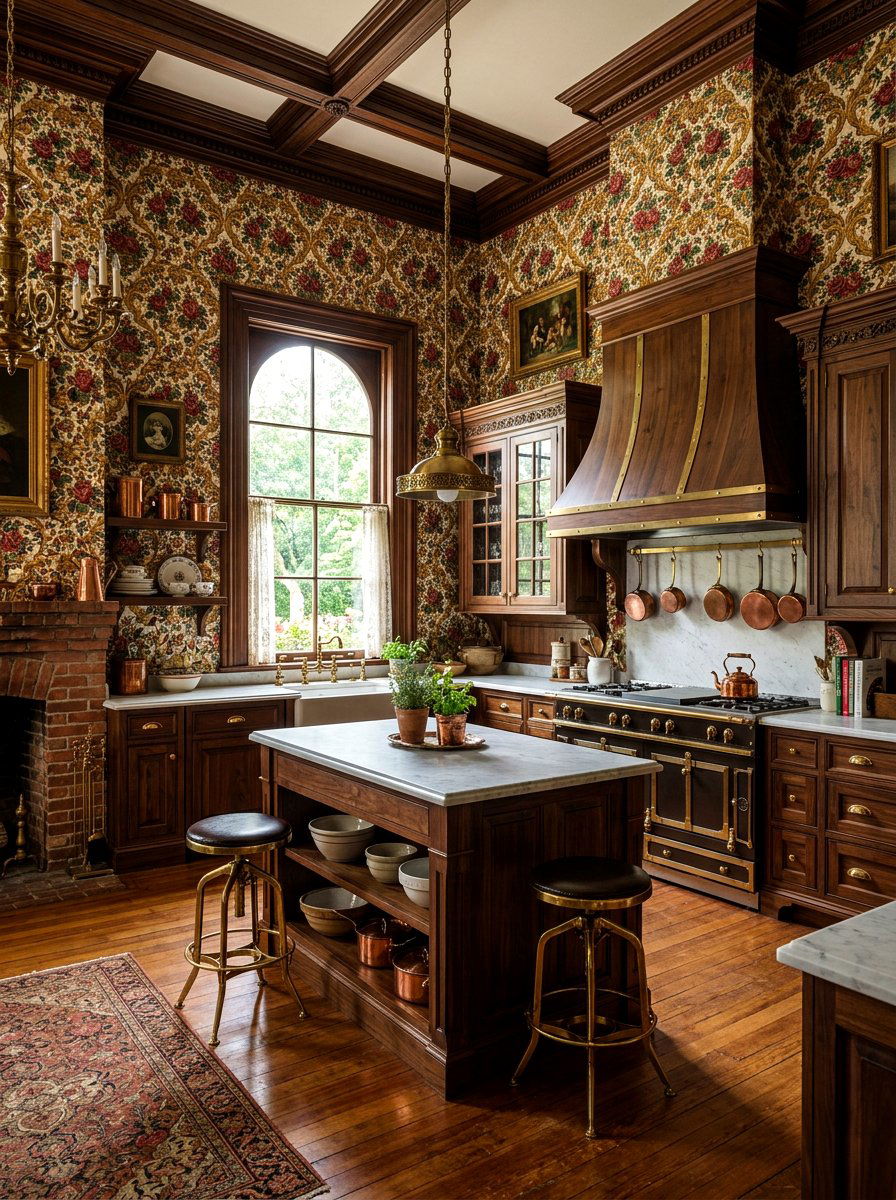 Victorian floral kitchen wallpaper - 30 floral kitchen wallpaper ideas