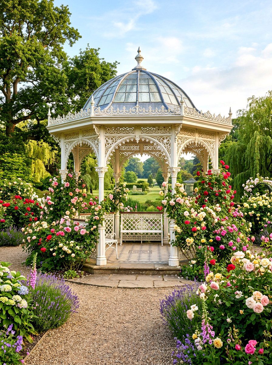Victorian garden gazebo - 30 hexagon gazebo ideas