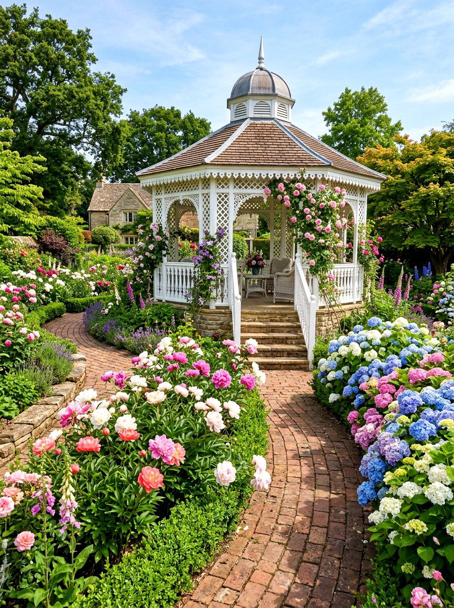 Victorian gazebo flower garden - 30 gazebo flower garden ideas