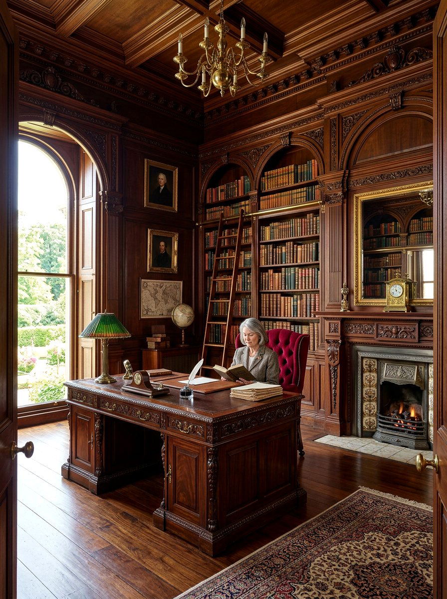 Victorian library office - 30 book lover office ideas