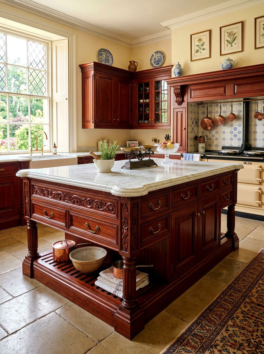 Victorian mahogany dresser island - 30 antique dresser kitchen island ideas