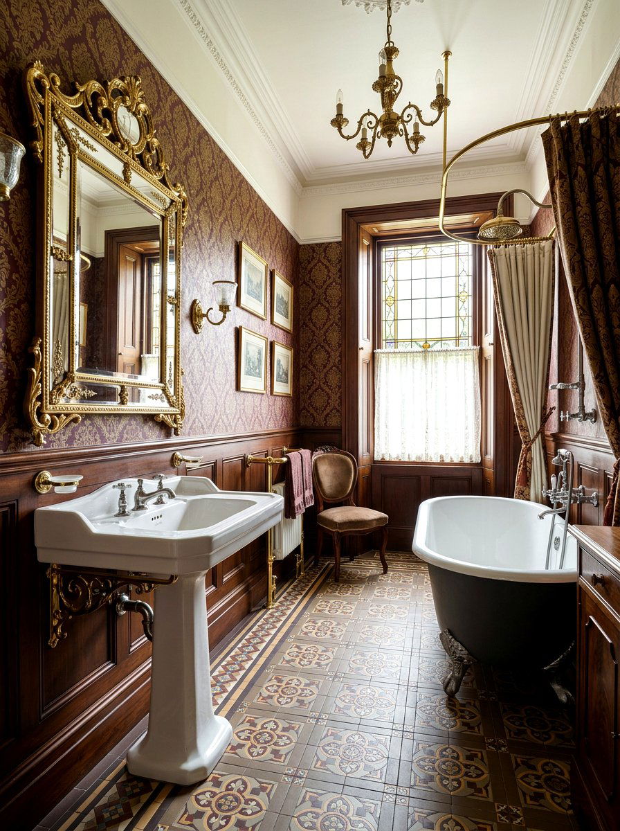 Victorian mixed metal bathroom - 30 mixed metal bathroom decor ideas