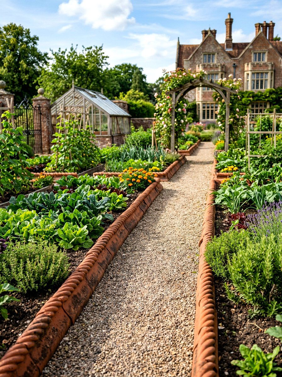 Victorian rope edging - 30 vegetable garden border ideas