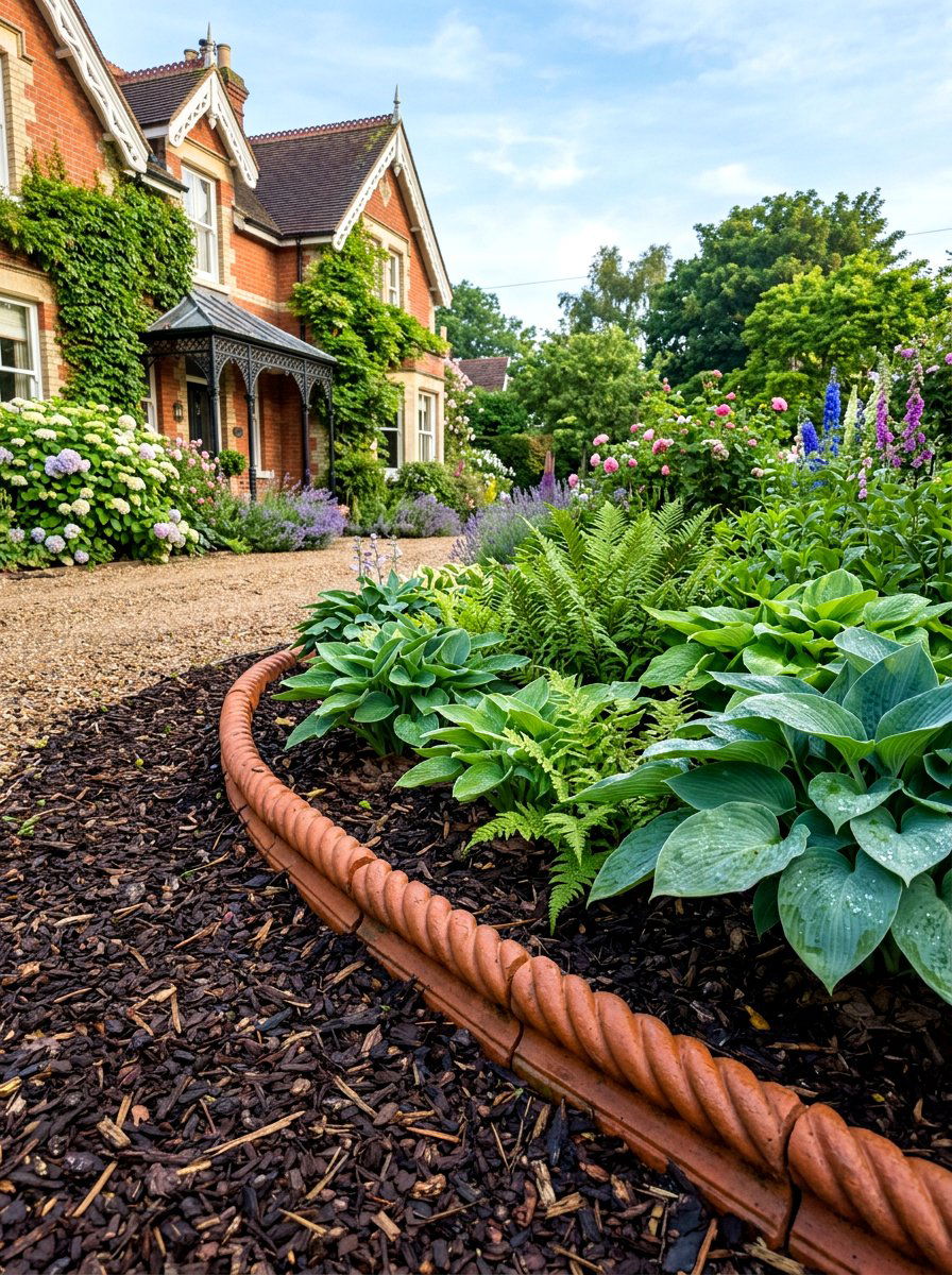 Victorian rope top garden edging - 30 garden border ideas