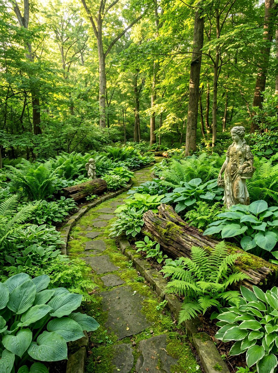 Victorian shade garden hosta fern - 30 hosta and fern garden ideas