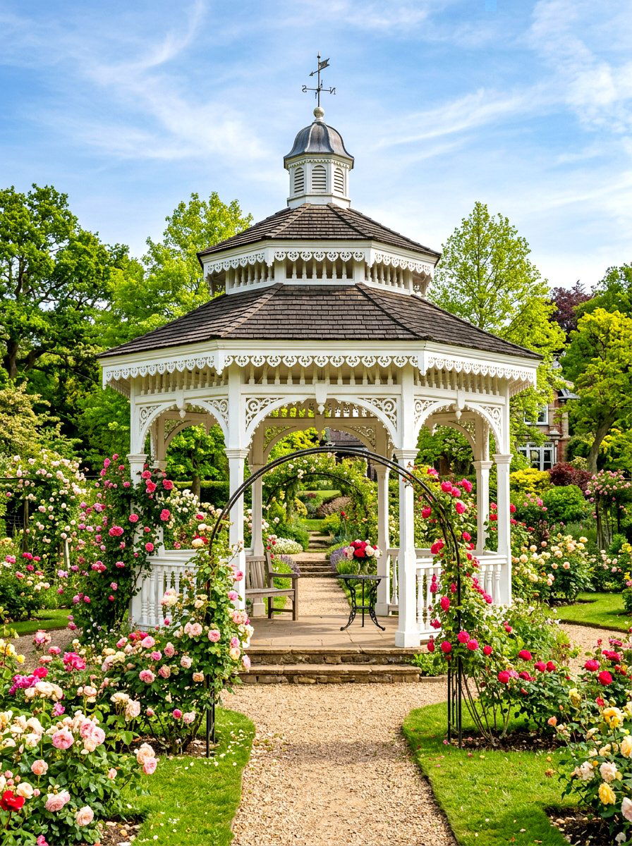 Victorian style pavilion - 30 hexagon pavilion ideas