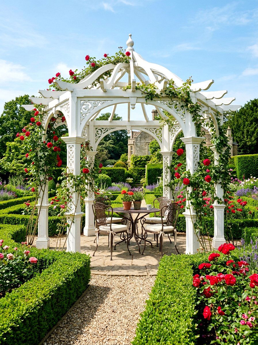 Victorian style pergola - 30 pergola lounge area ideas