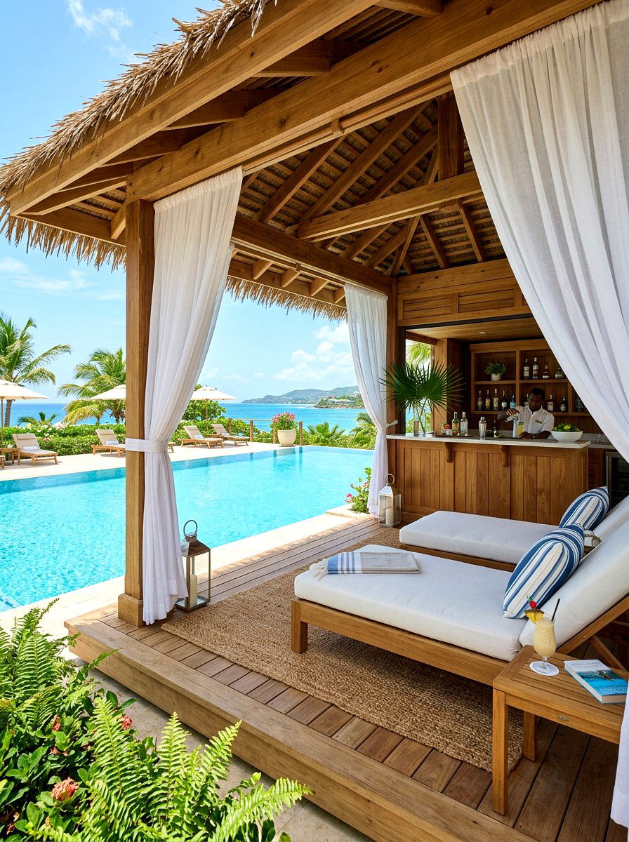 Villa pool cabana - 30 villa backyard ideas
