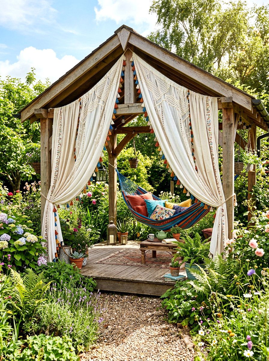 Vine Covered Natural Pergola - 30 patio pergola dining ideas