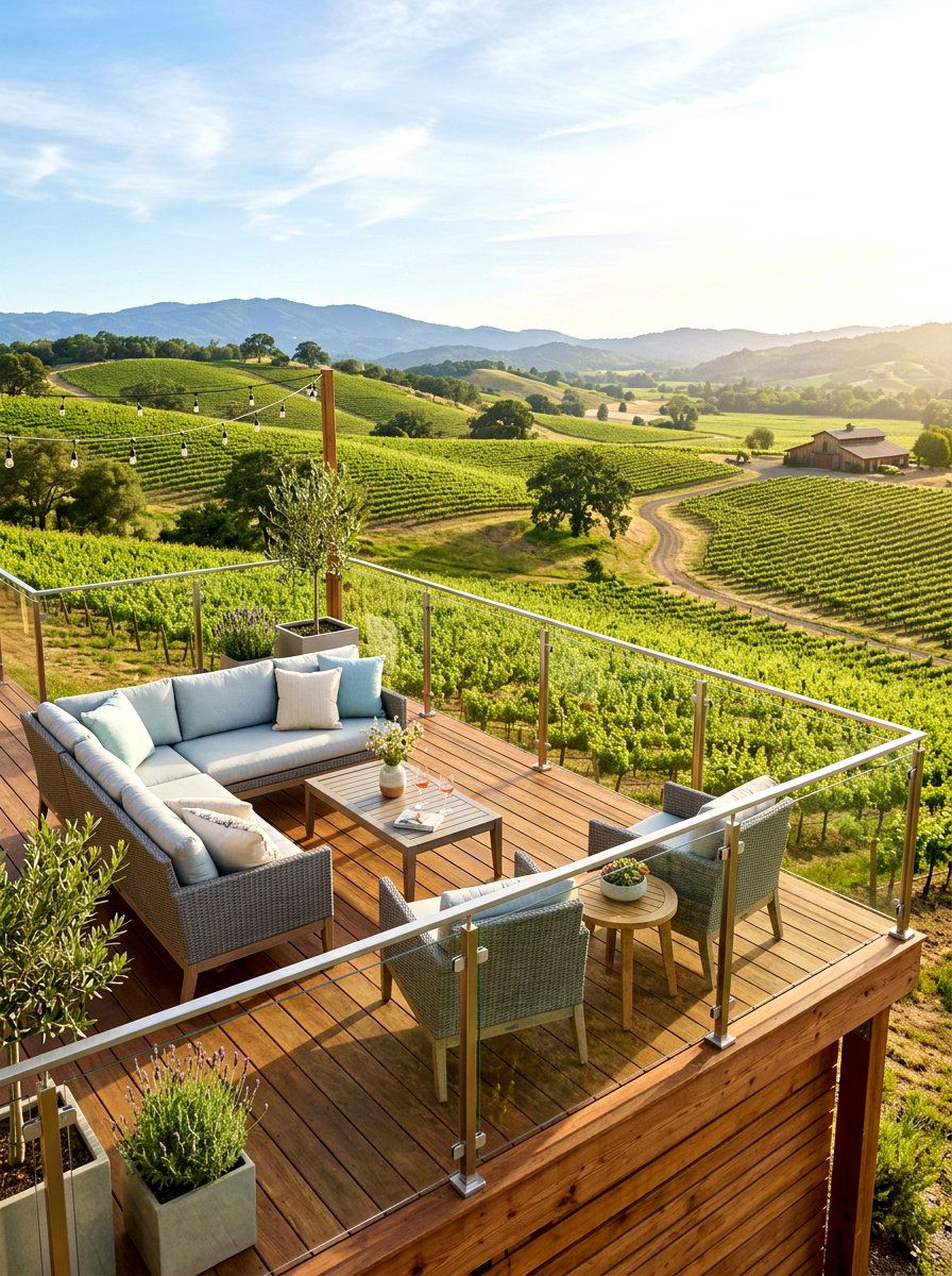 Vineyard View Deck - 30 wine country patio ideas