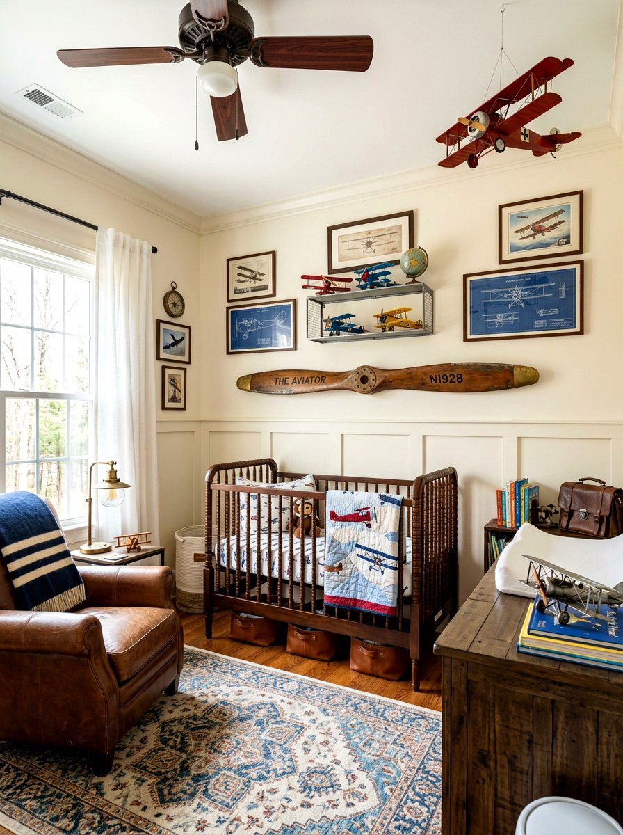 Vintage Airplane Nursery - 30 vintage nursery ideas