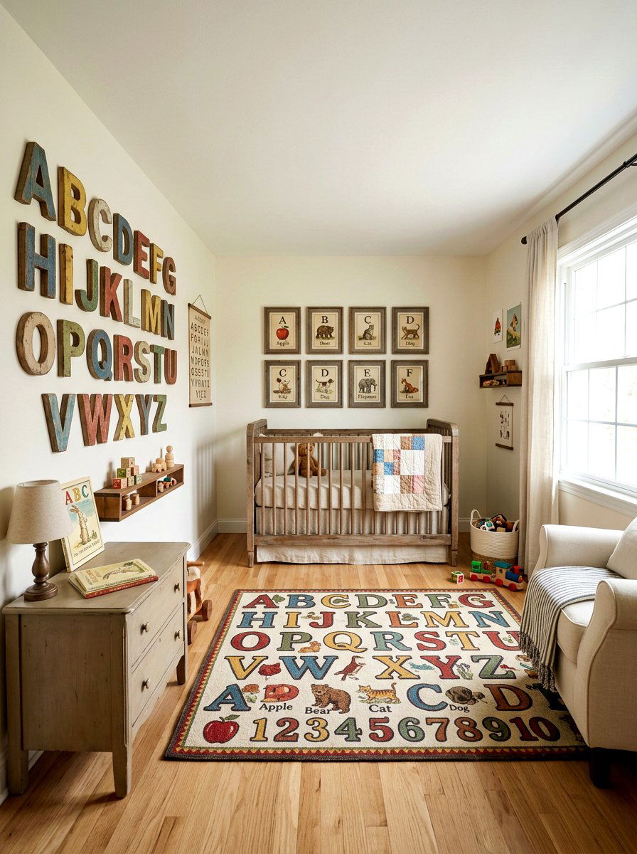 Vintage Alphabet Nursery - 30 vintage baby room ideas