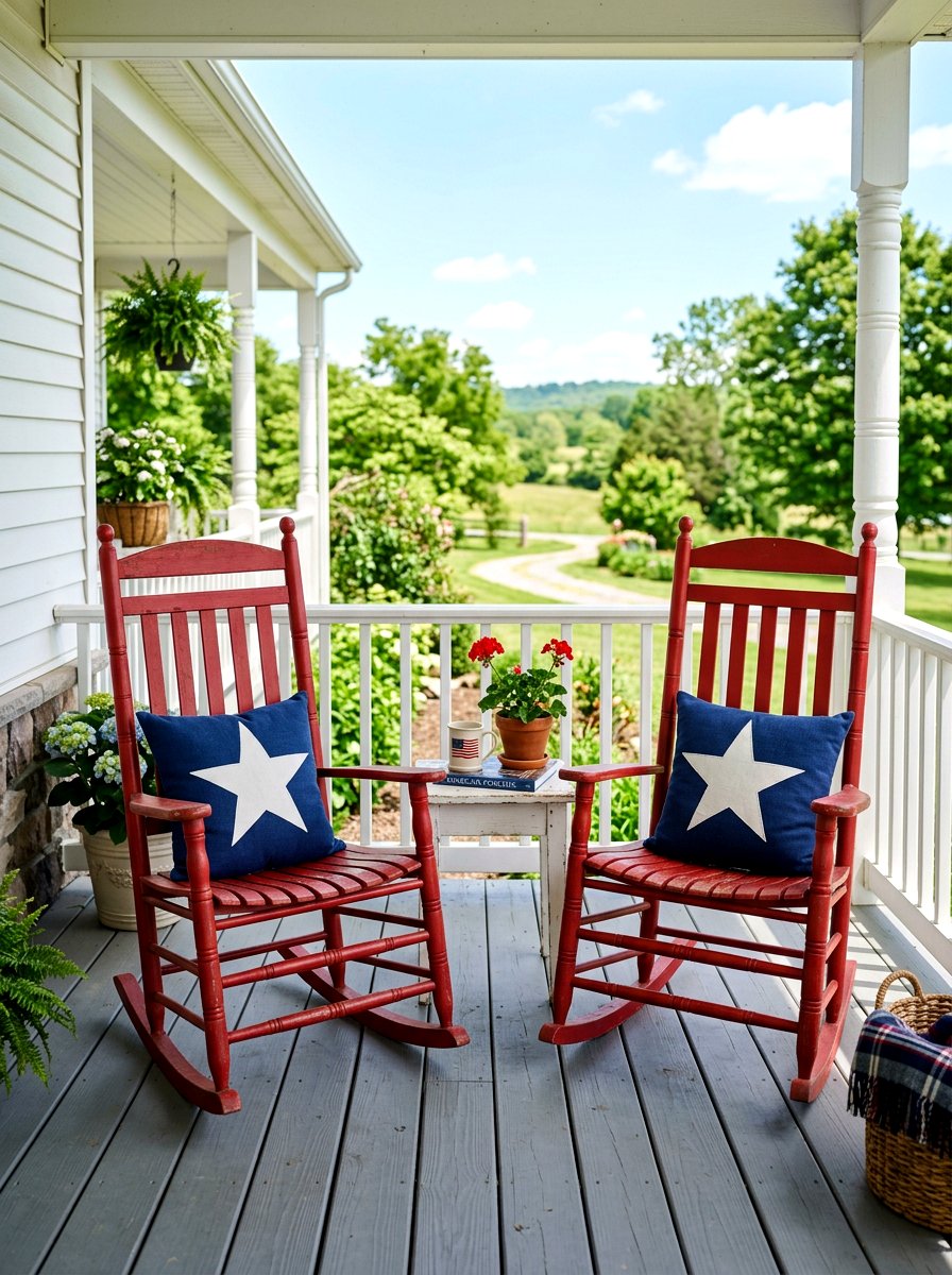 Vintage Americana Rocking Chair - 30 Fourth of July porch ideas