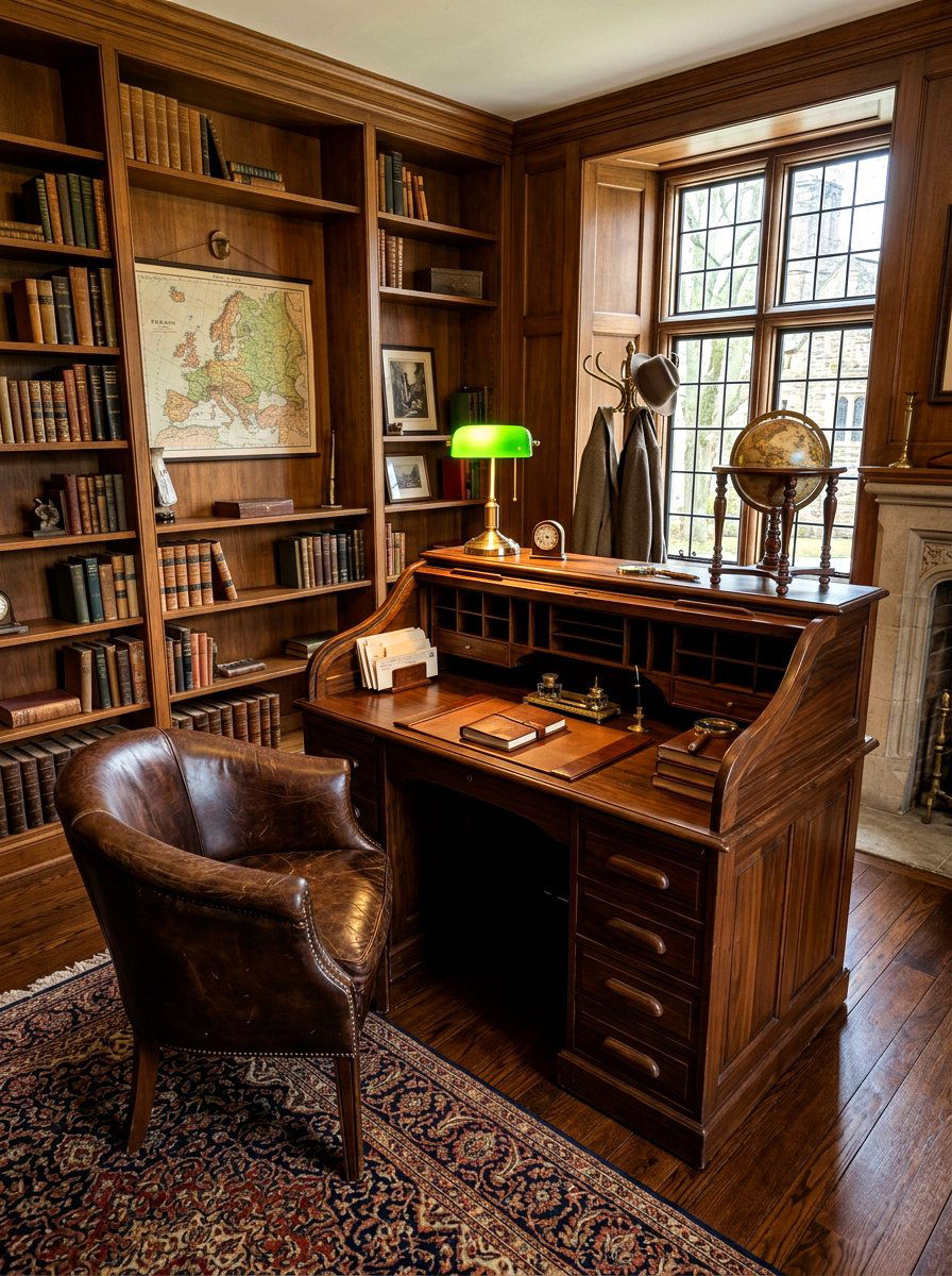 Vintage Antique Desk - 30 home office decor ideas