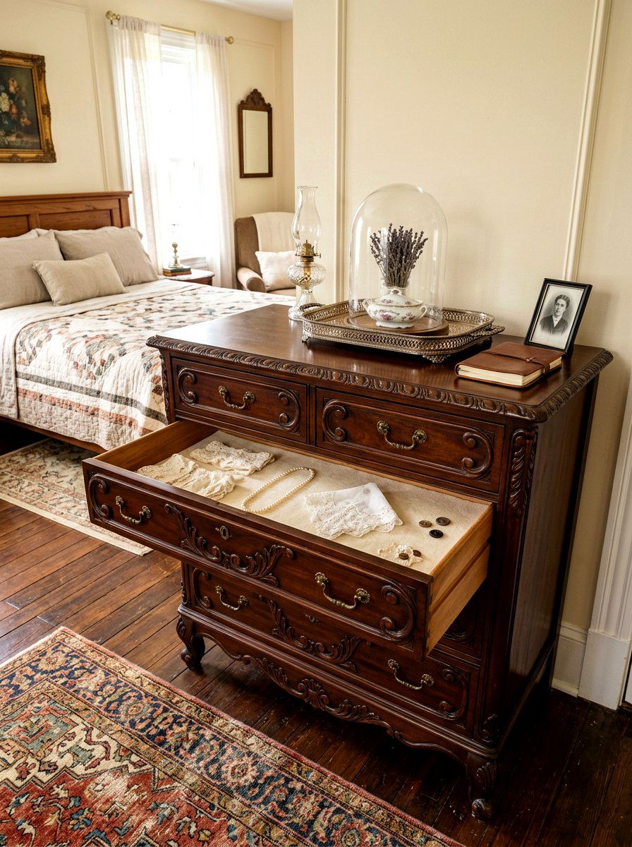Vintage Antique Dresser - 30 organizing bedroom dresser ideas