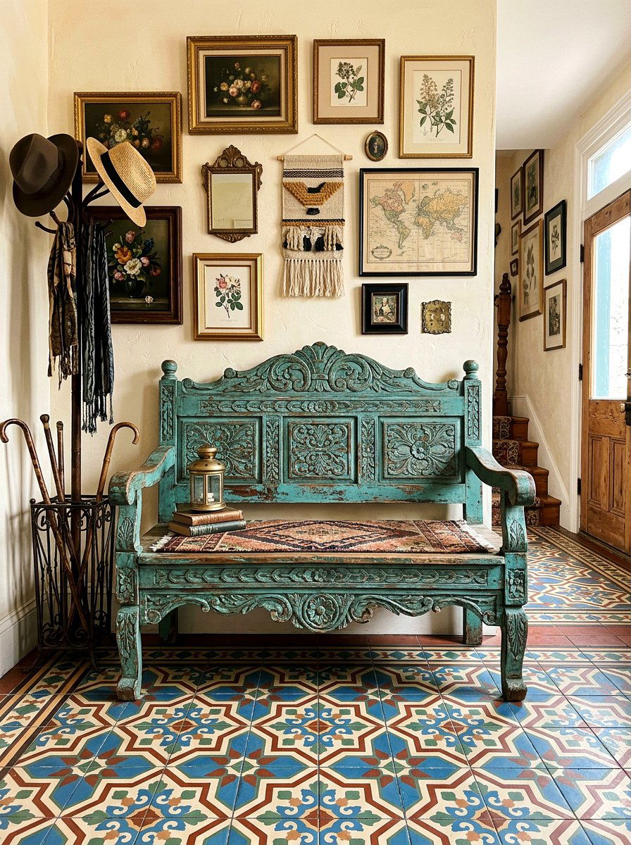 Vintage Antique Entryway Bench - 30 entryway bench ideas